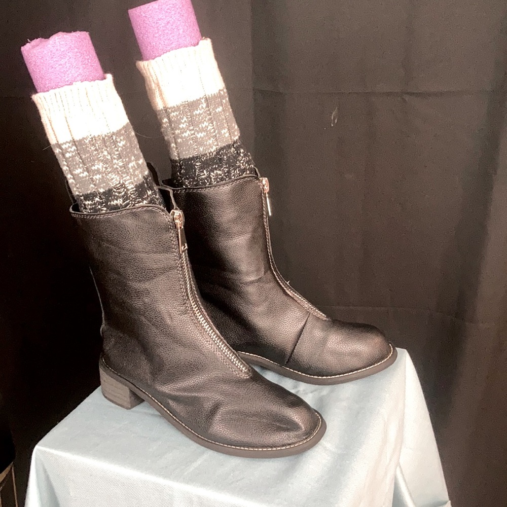 Moto zipper combat boots